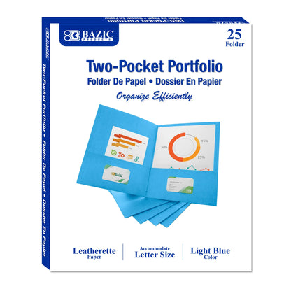 Premium Light Blue Paper 2-Pocket Folder