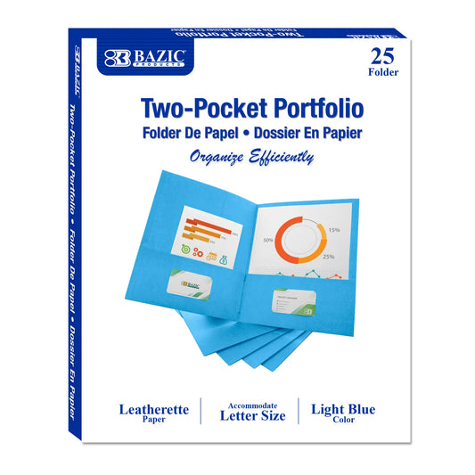 Premium Light Blue Paper 2-Pocket Folder