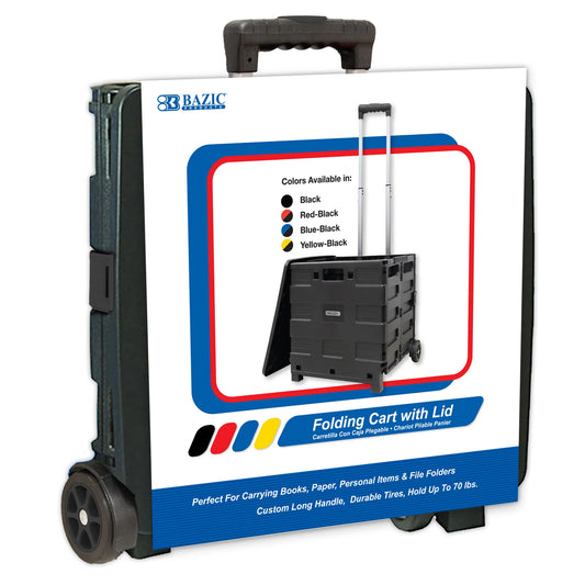 Black Folding Cart on Wheels, 16 x 18 x 15 in
