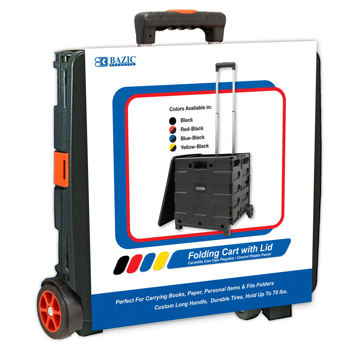 Red Folding Cart on Wheels, 16 x 18 x 15 in