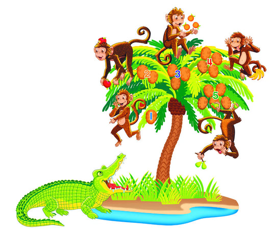 Five Monkeys Sitting in a Tree-Bilingual