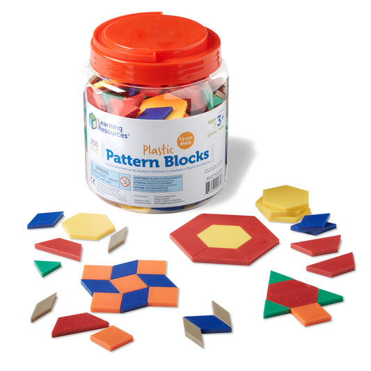 Plastic Pattern Blocks - 0.5 cm, Set of 250