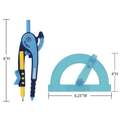 Scale-Arm Compass with #2 Pencil & 6 in Protractor - Assorted