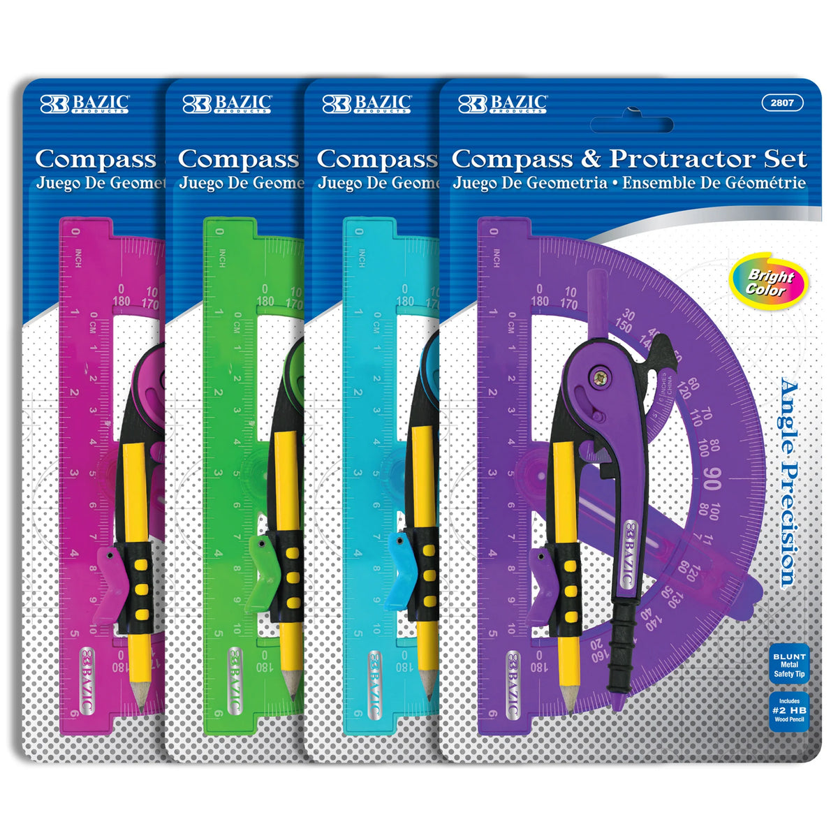 Scale-Arm Compass with #2 Pencil & 6 in Protractor - Assorted