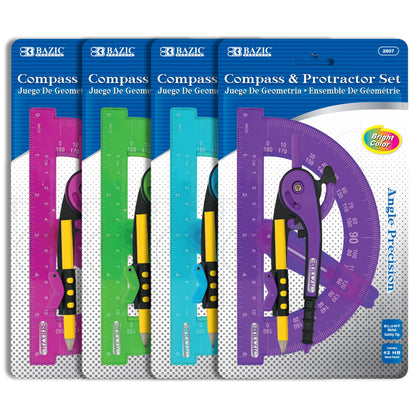 Scale-Arm Compass with #2 Pencil & 6 in Protractor - Assorted