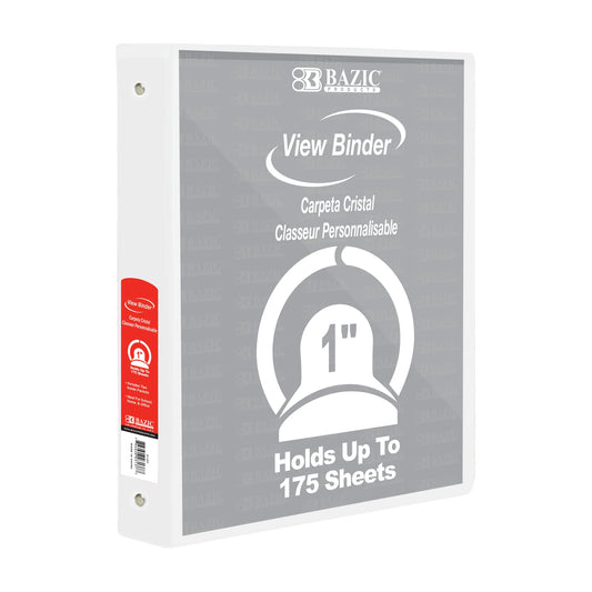 1 in White 3-Ring View Binder, 2 Pockets