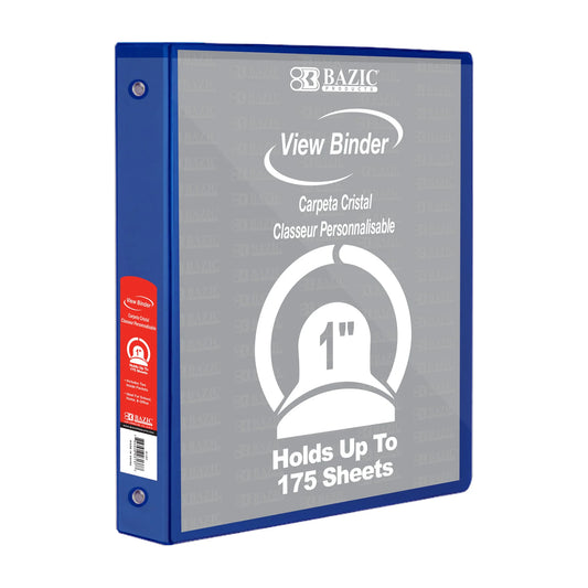 1 in Blue 3-Ring View Binder, 2 Pockets