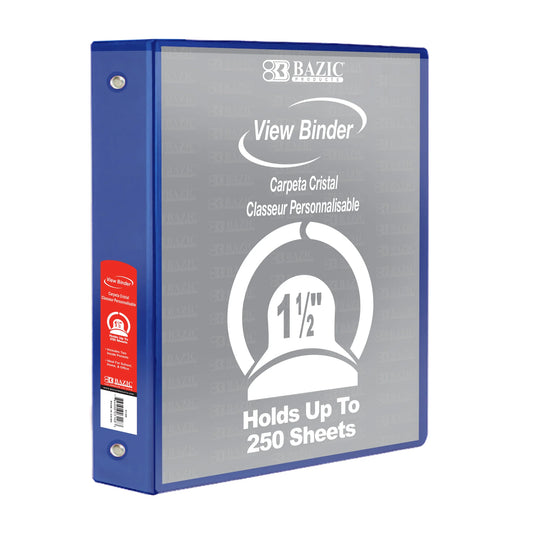1.5 in Blue 3-Ring View Binder, 2 Pockets