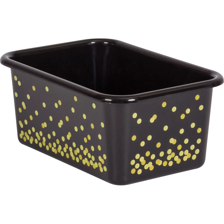 Small Plastic Storage Bin - Black Confetti