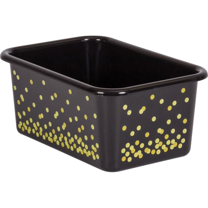 Small Plastic Storage Bin - Black Confetti