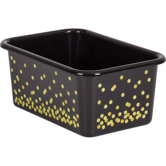 Small Plastic Storage Bin - Black Confetti