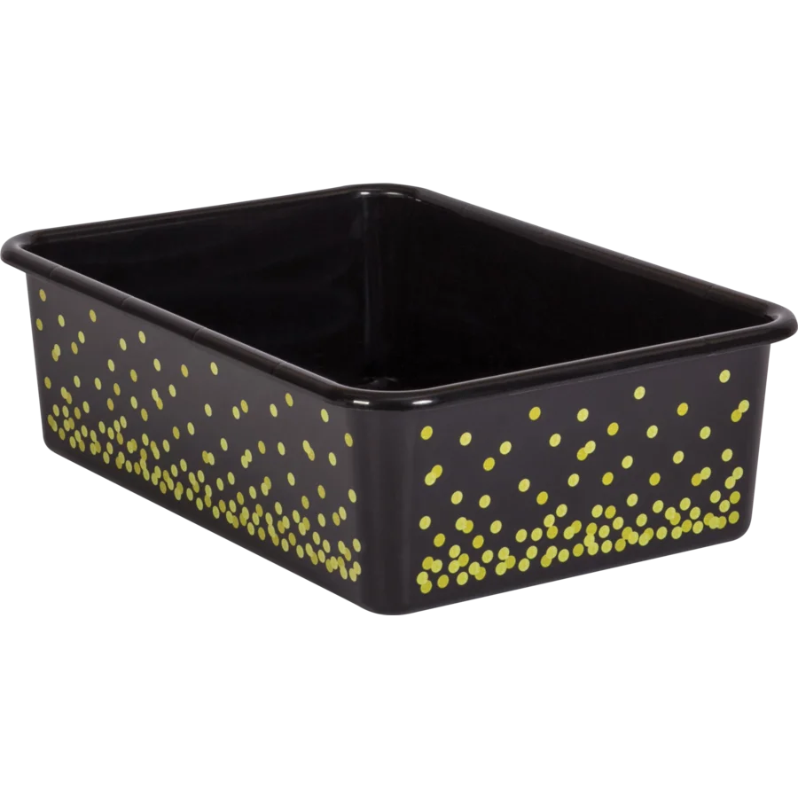 Large Plastic Storage Bin - Black Confetti