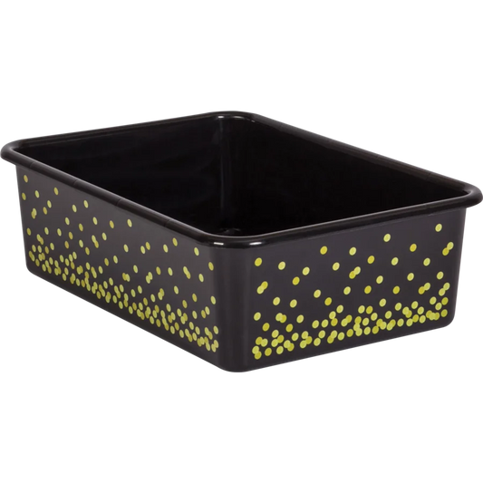 Large Plastic Storage Bin - Black Confetti