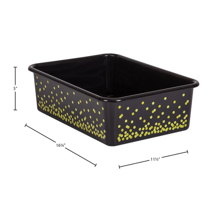 Large Plastic Storage Bin - Black Confetti