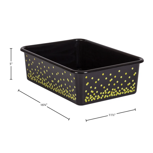 Large Plastic Storage Bin - Black Confetti