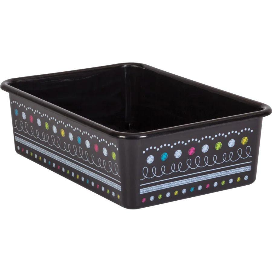 Large Plastic Storage Bin - Chalkboard Brights