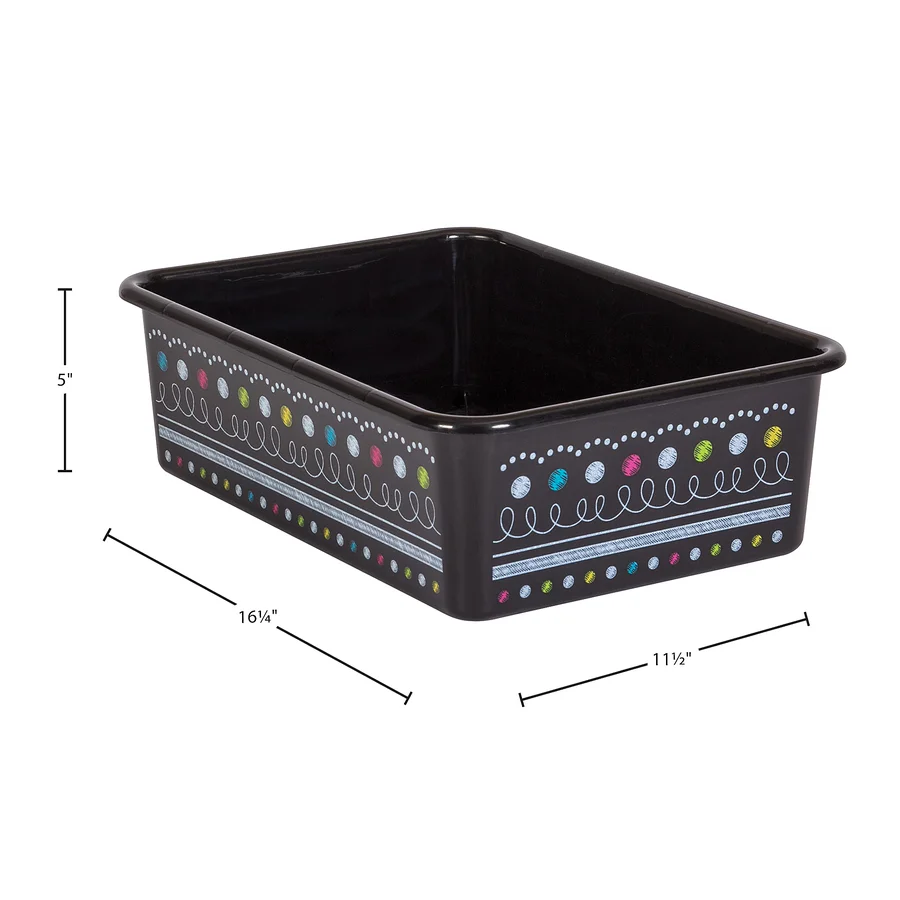 Large Plastic Storage Bin - Chalkboard Brights