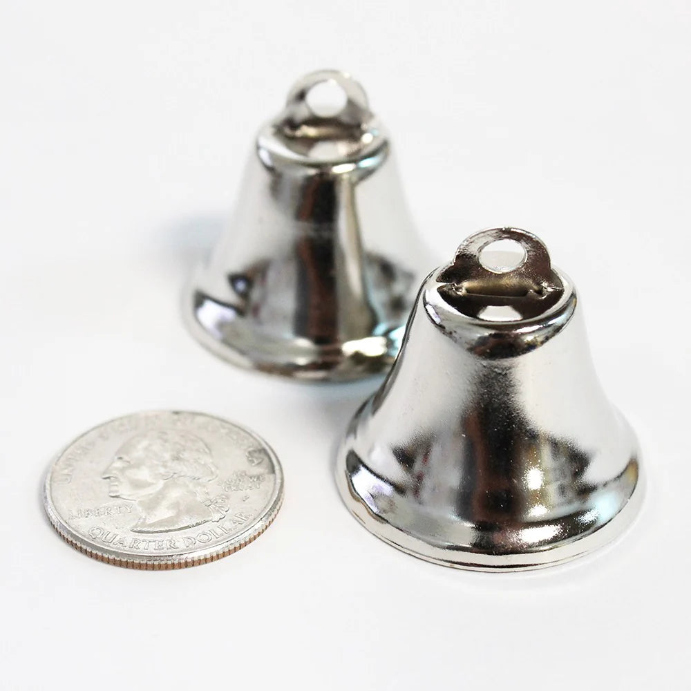 Small 32mm Silver Mission Bells - 2 pack