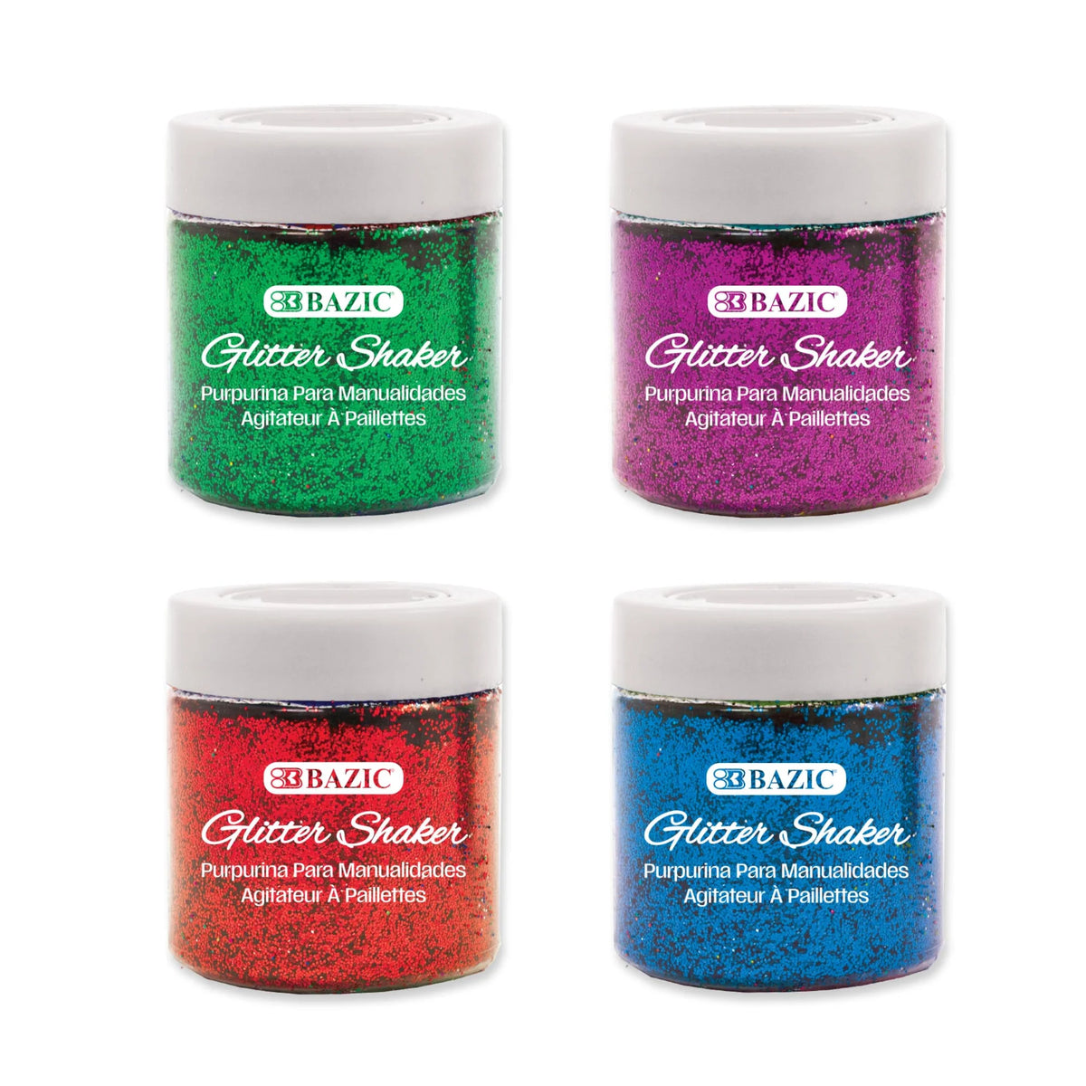 Primary Glitter Shaker, 2 oz - Assorted Colors - Each