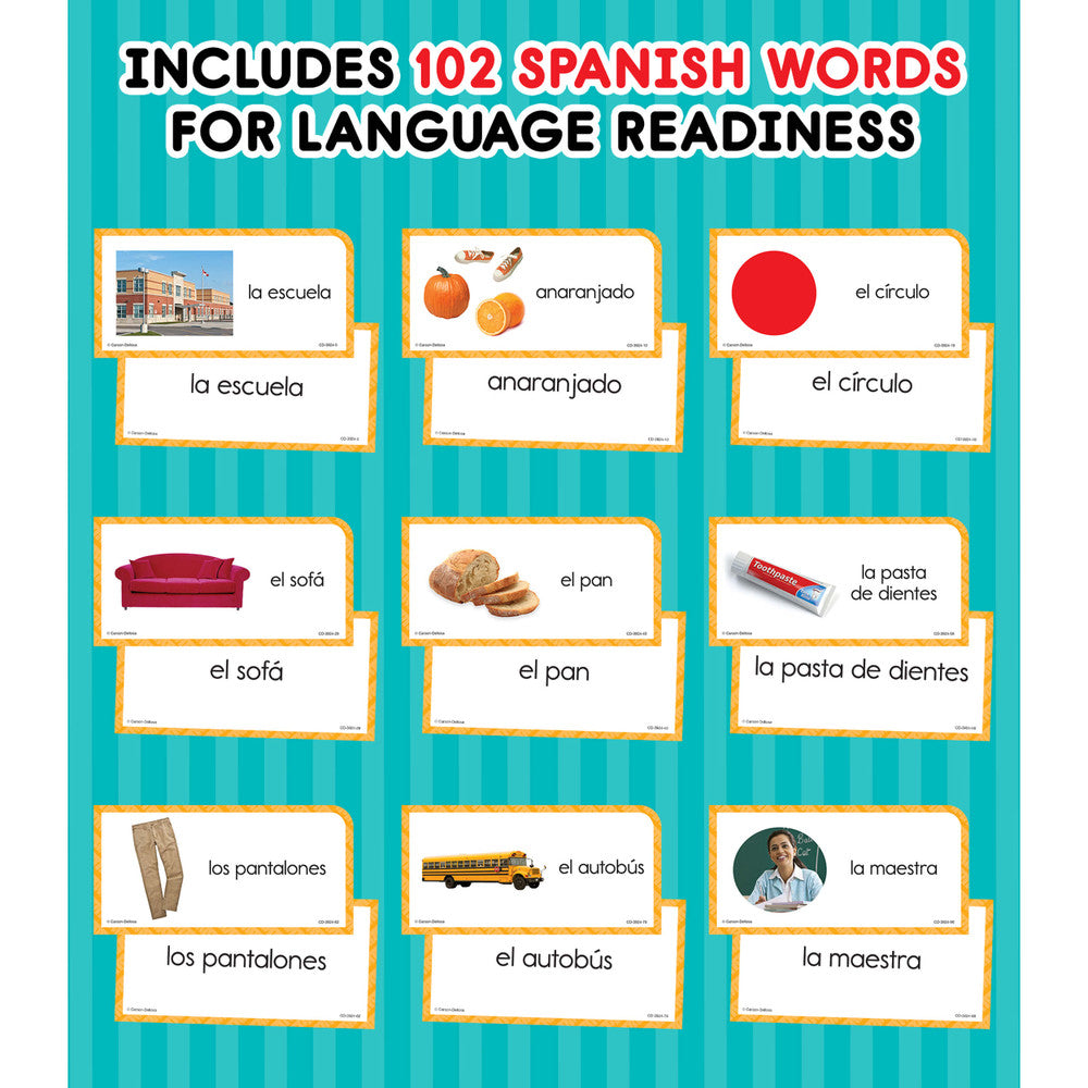 Everyday Words in Spanish: Photographic Flash Cards Grade PK-8