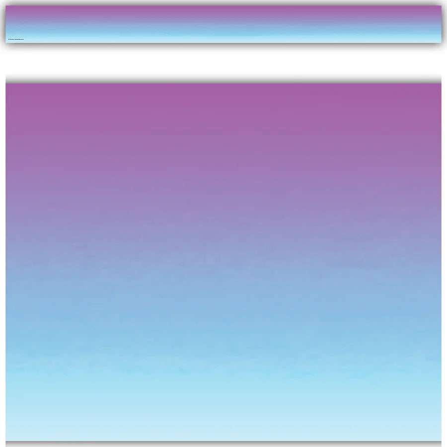 Purple and Blue Color Wash Straight Border Trim
