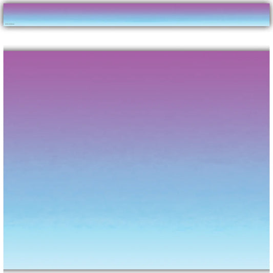 Purple and Blue Color Wash Straight Border Trim