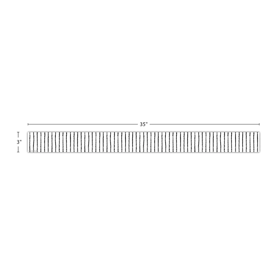 White with Black Pinstripes Straight Border Trim