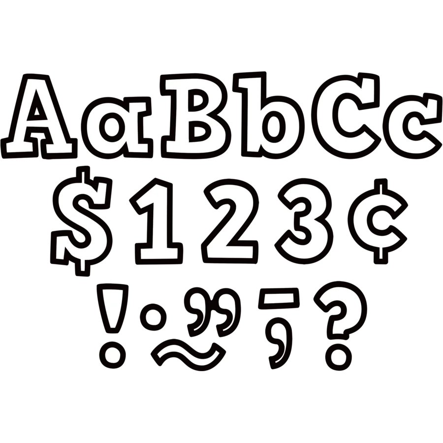 Black & White Bold Block Letters Combo Pack