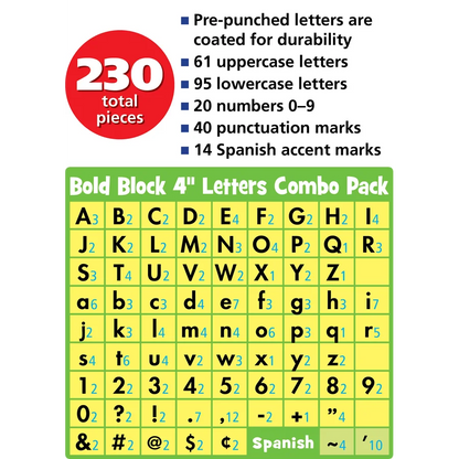 Black & White Bold Block Letters Combo Pack