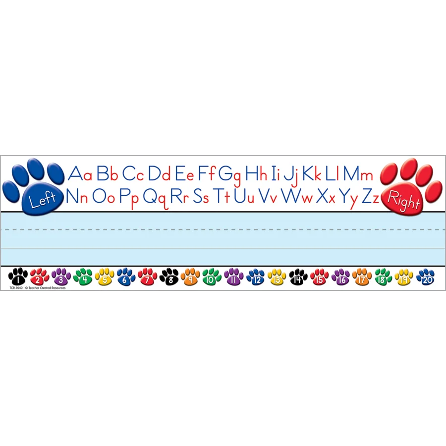 Paw Prints Left/Right Alphabet Flat Name Plates