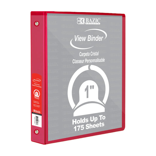 1 in Red 3-Ring View Binder, 2 Pockets