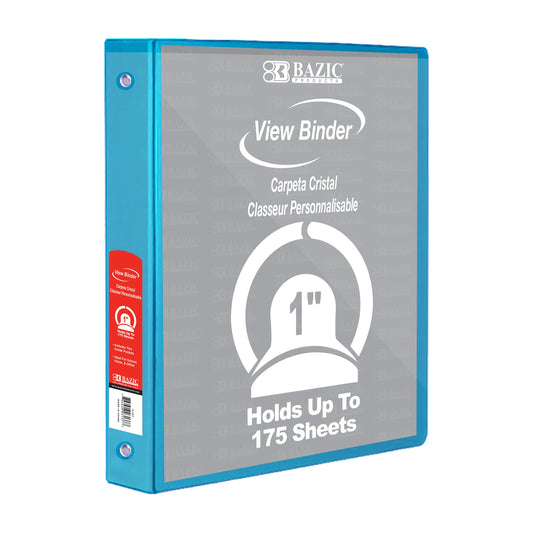 1 in Cyan 3-Ring View Binder, 2 Pockets