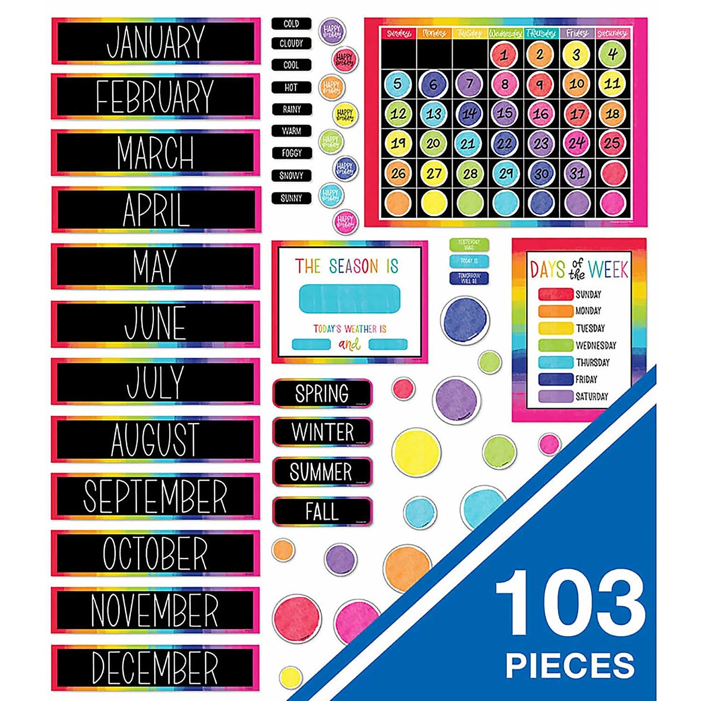 Schoolgirl Style Light Bulb Moments Calendar Bulletin Board Set, Set Of 103 Pieces