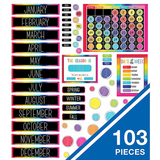 Schoolgirl Style Light Bulb Moments Calendar Bulletin Board Set, Set Of 103 Pieces