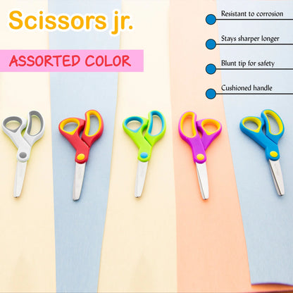 5 in Soft Grip Blunt Tip School Scissors - Assorted - Each