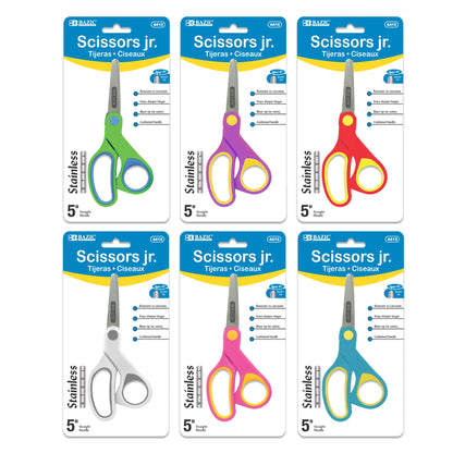 5 in Soft Grip Blunt Tip School Scissors - Assorted - Each
