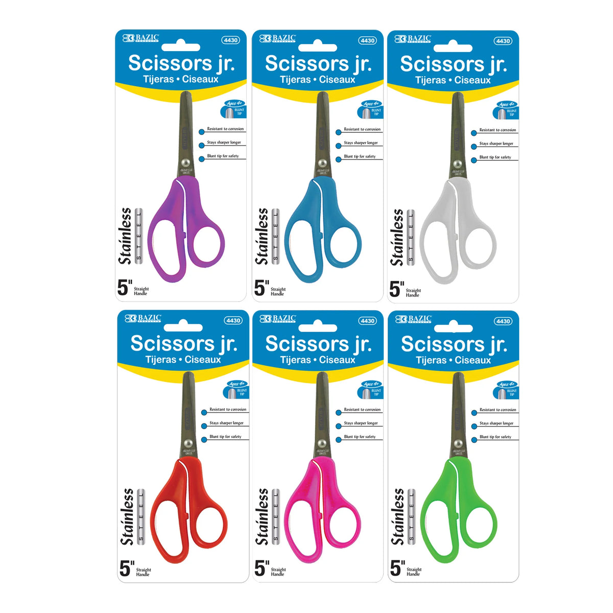 5 in Blunt Tip School Scissors - Assorted - Each
