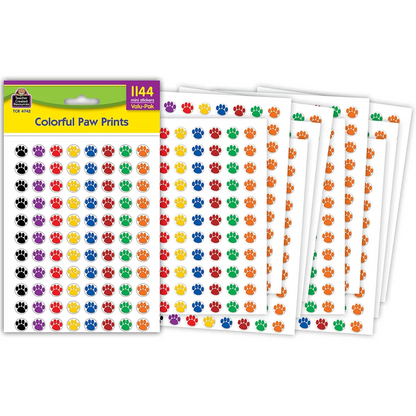 Colorful Paw Prints Mini Stickers