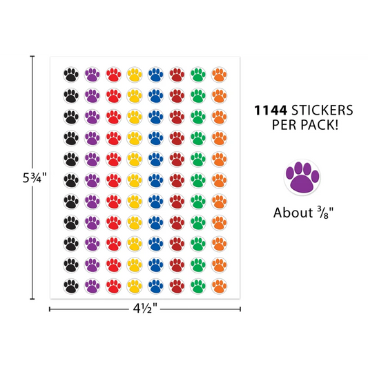 Colorful Paw Prints Mini Stickers