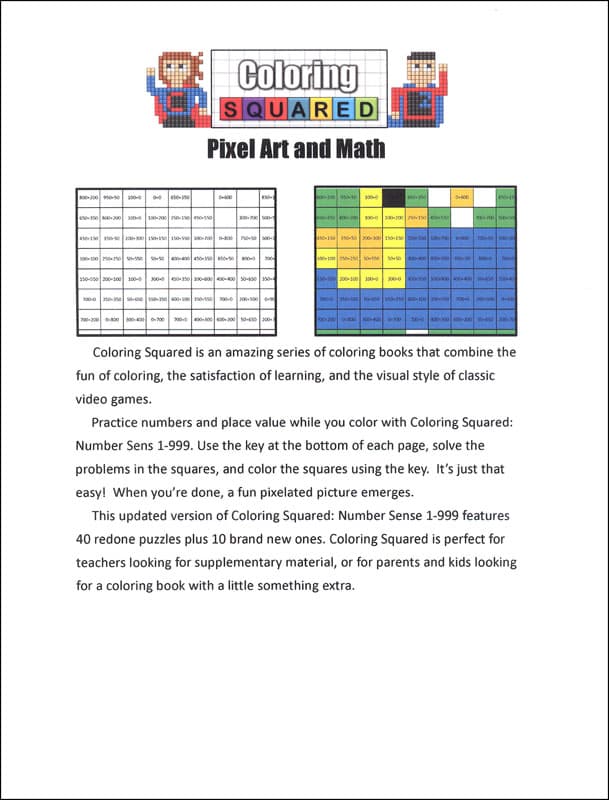 Super Coloring Squared: Number Sense 1-999