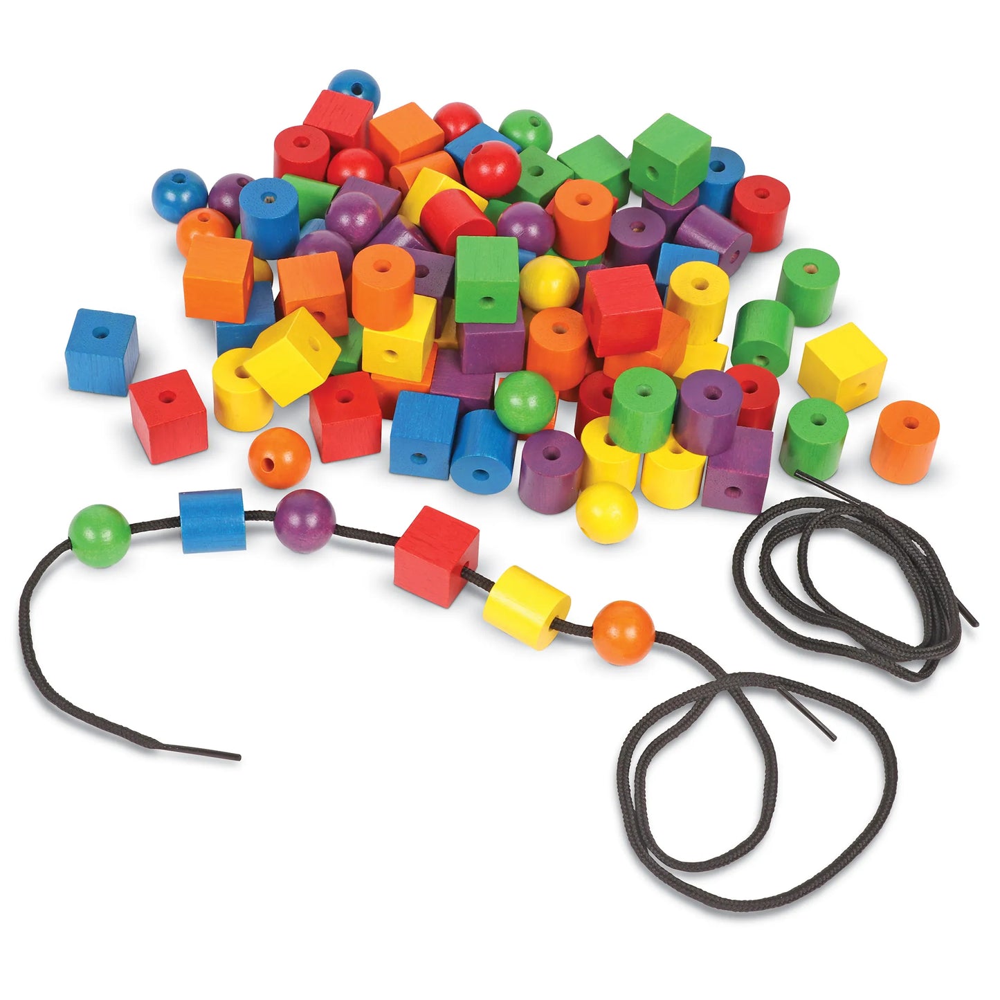 Wooden Beads in a Bucket