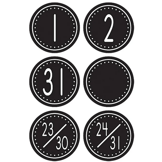 Black & White Crazy Circles Calendar Days