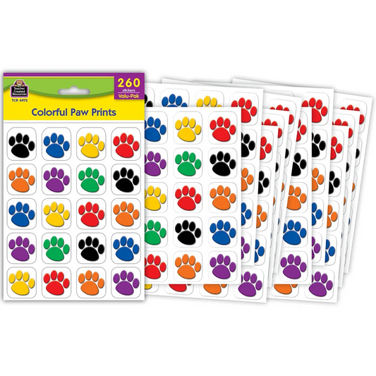 Colorful Paw Prints Stickers