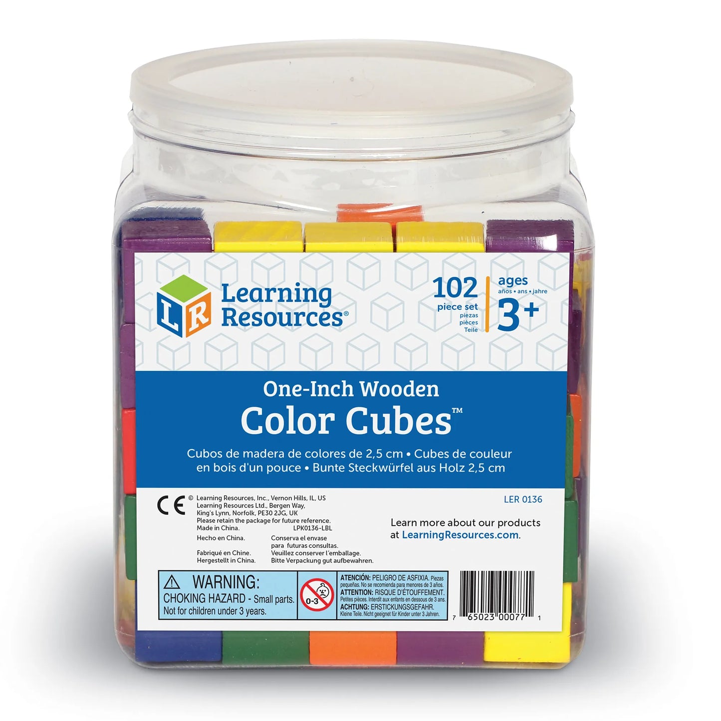 Wooden Color Cubes, Set of 102