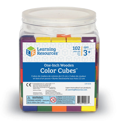 Wooden Color Cubes, Set of 102
