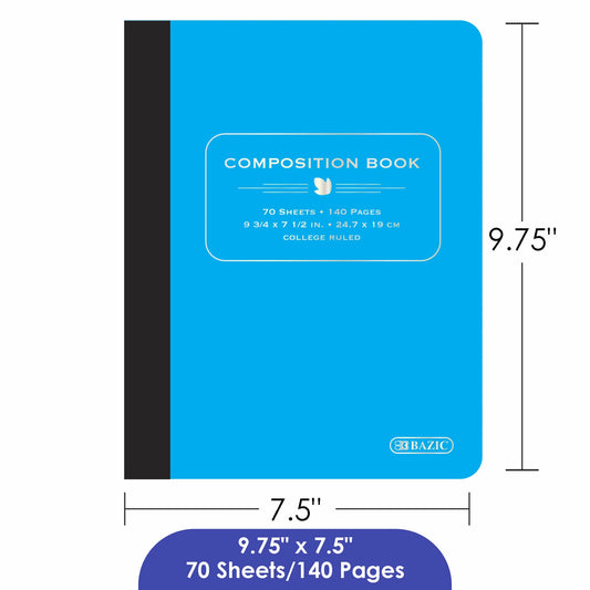 Poly Cover Composition Notebook, College-Ruled - Assorted