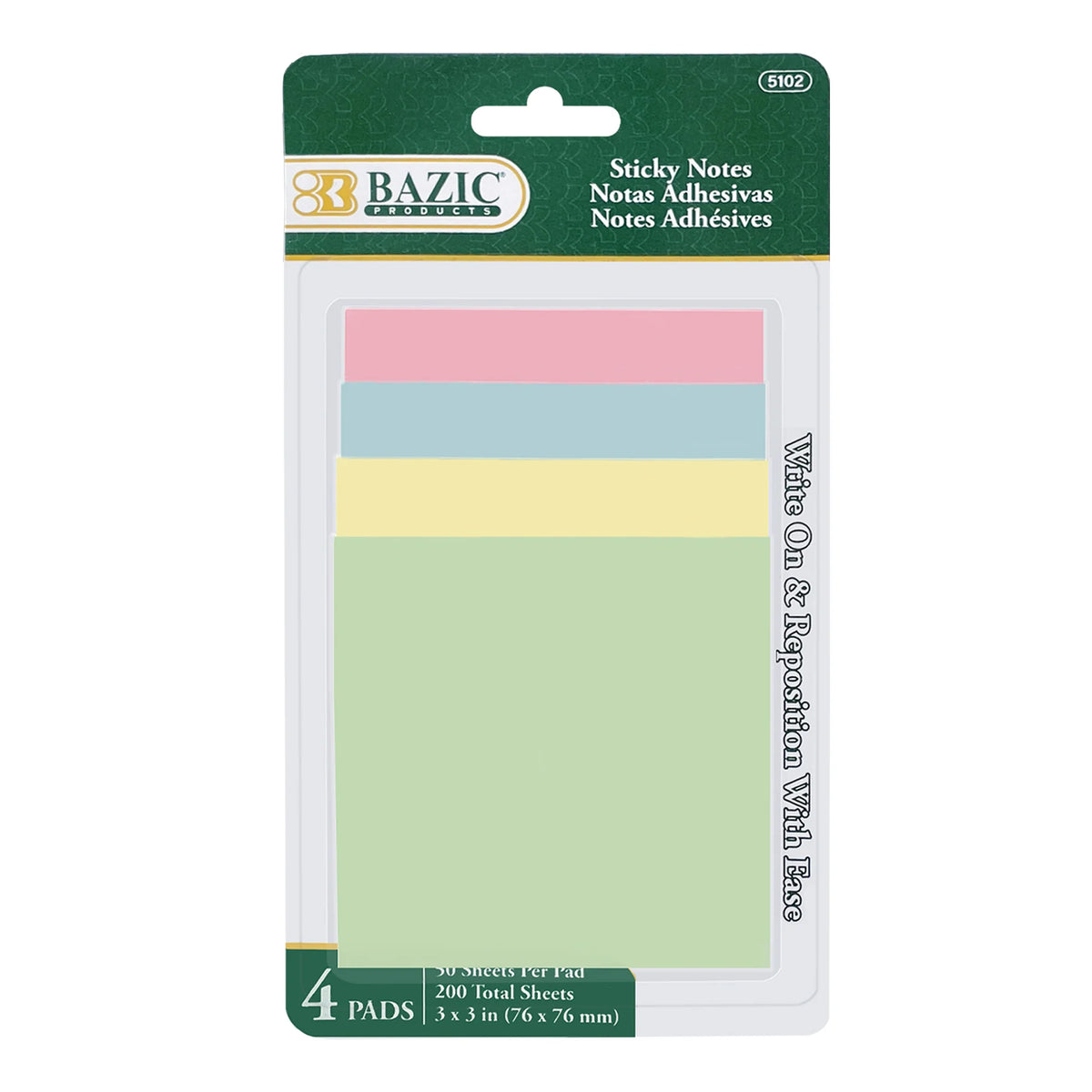 Pastel Sticky Notes, 3 x 3 in