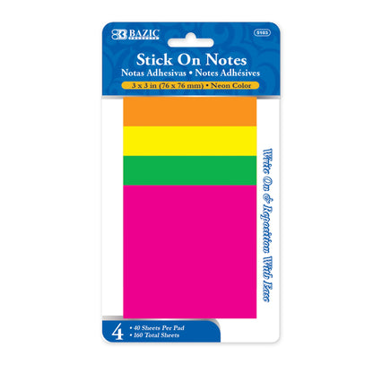 Neon Sticky Notes, 3 x 3 in