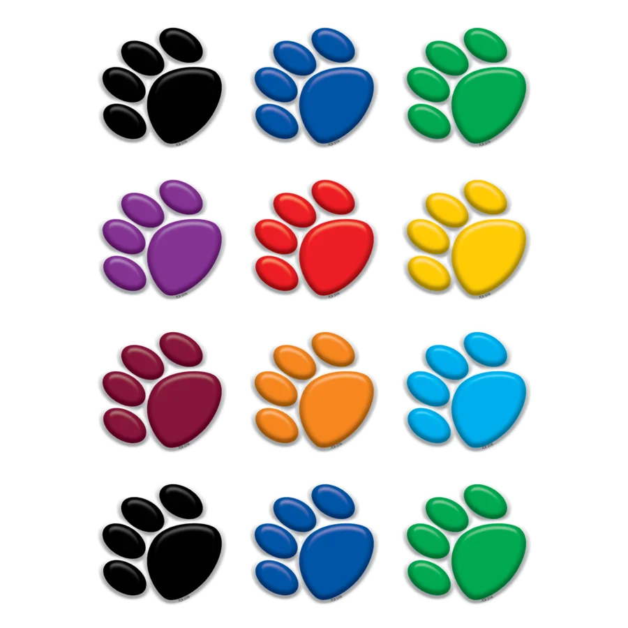 Colorful Paw Prints Mini Accents