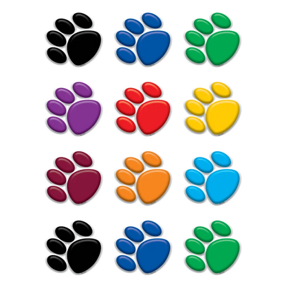 Colorful Paw Prints Mini Accents